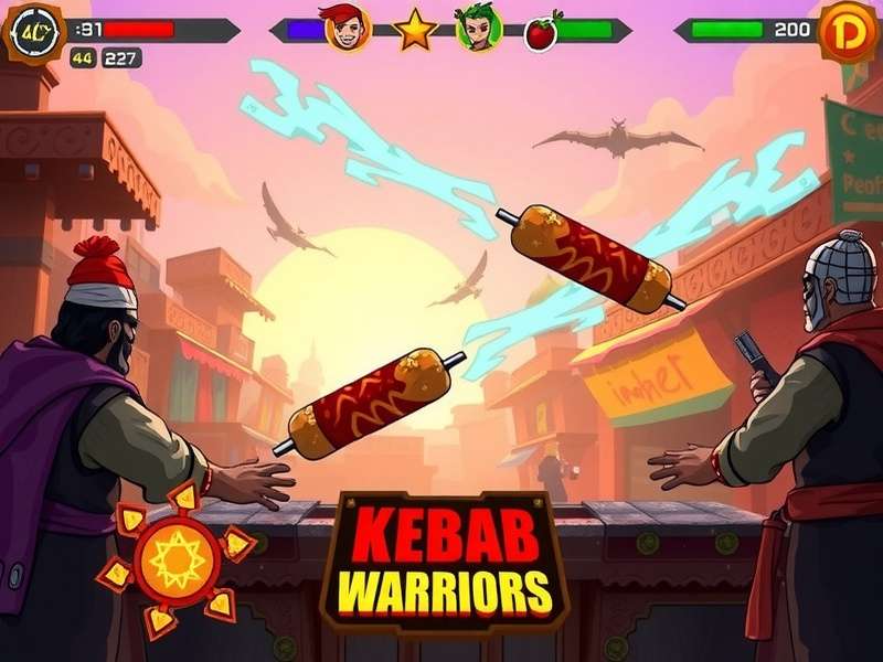 Kebab Warriors event with players competing on stage at a gaming convention